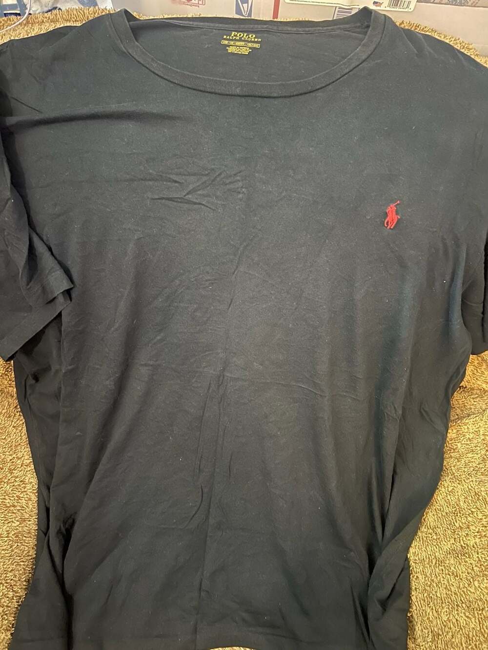 Polo Ralph Lauren Men's Black T-Shirt with Red Pony Logo Size 4XB